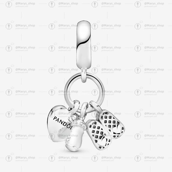 Pandora Baby Bottle & Shoes Dangle Charm - Picture 2 of 6